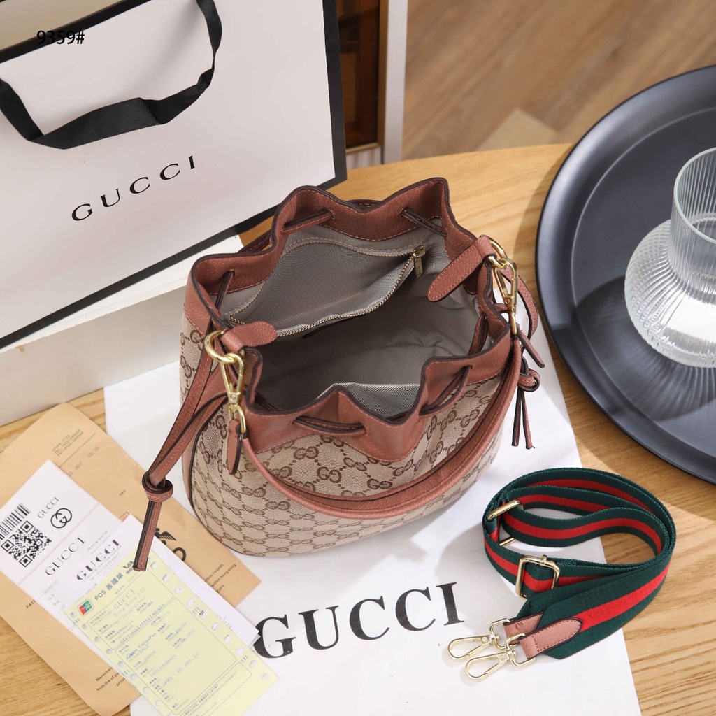 Gucci GG Canvas and Leather Bucket Bag 9395