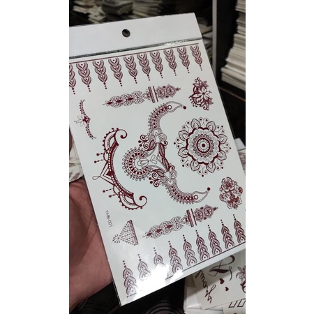 Tatto Temporary Hena Henna Merah untuk pernikahan acara pesta