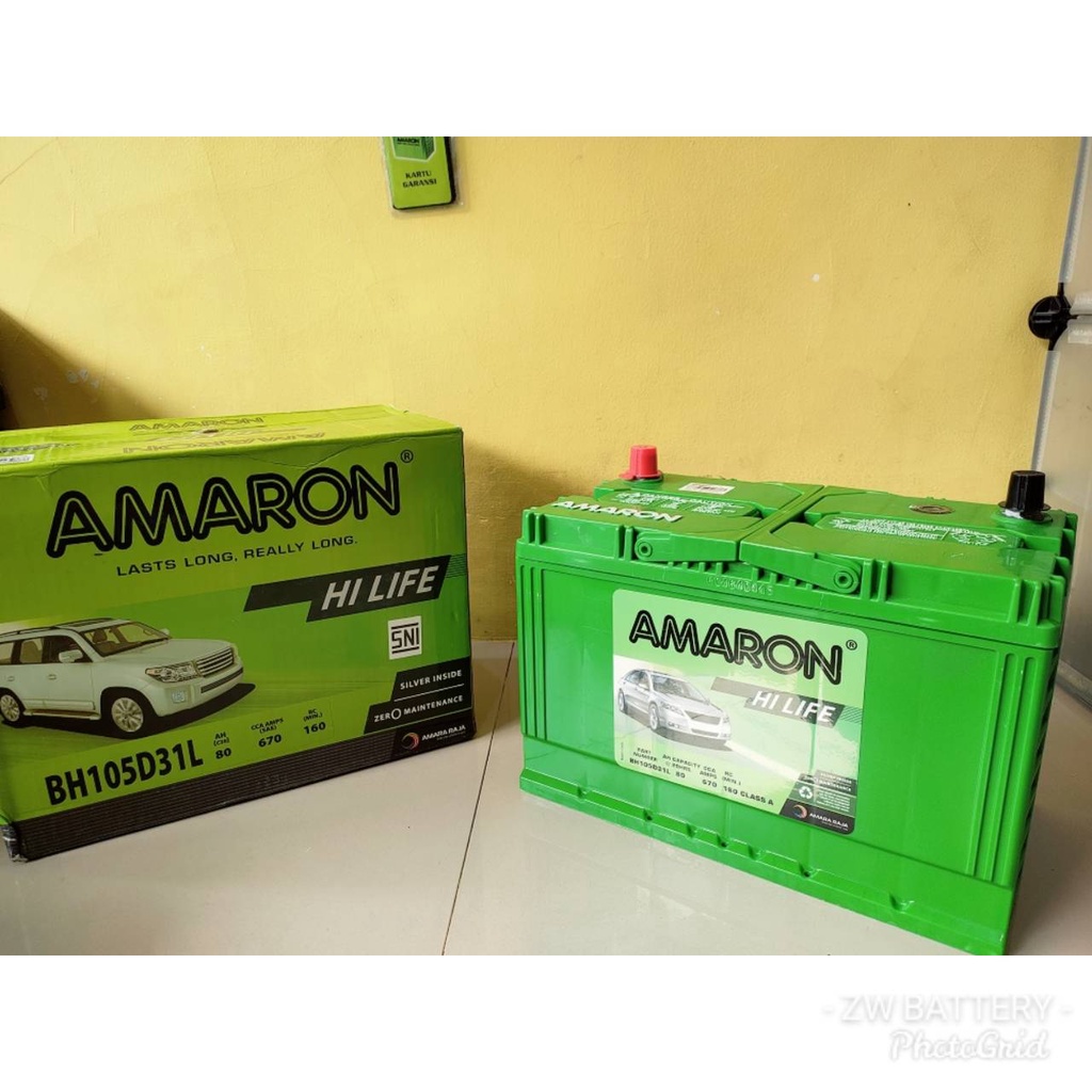 Aki Mobil AMARON HILIFE BH105D31L / 95D31L Aki Kering 12V / 80AH