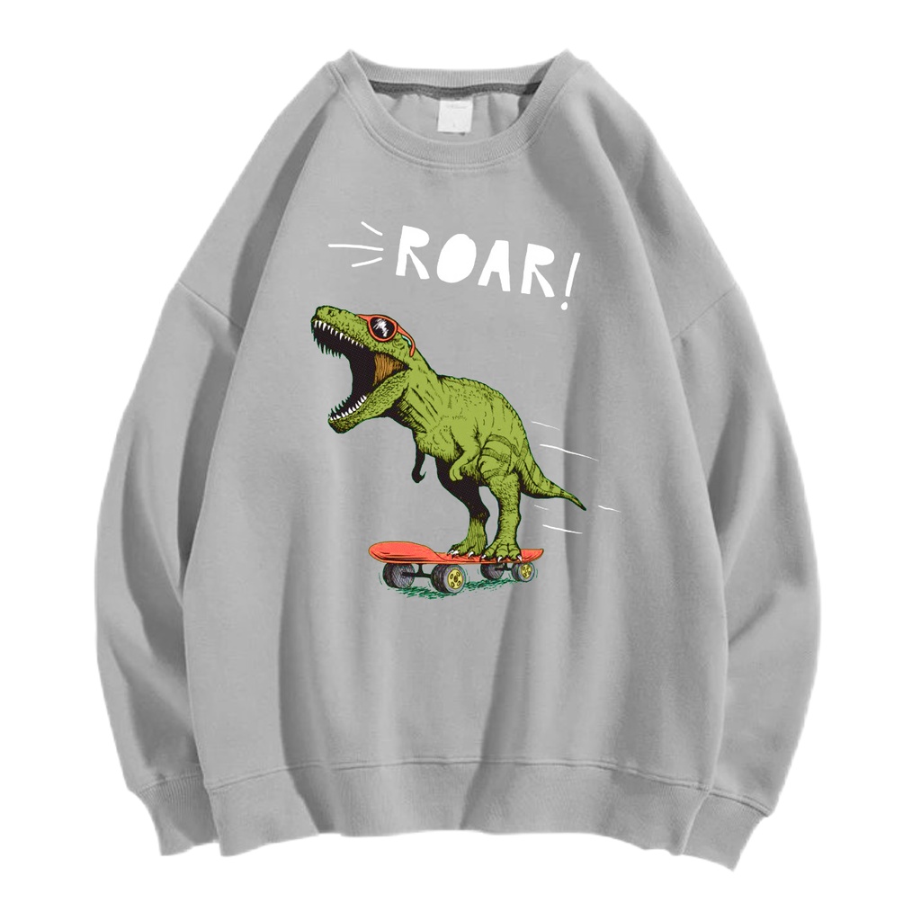 DINO ROAR! SWEATER CREWNECK PRIA WANITA Size M-XXL ANAIRA