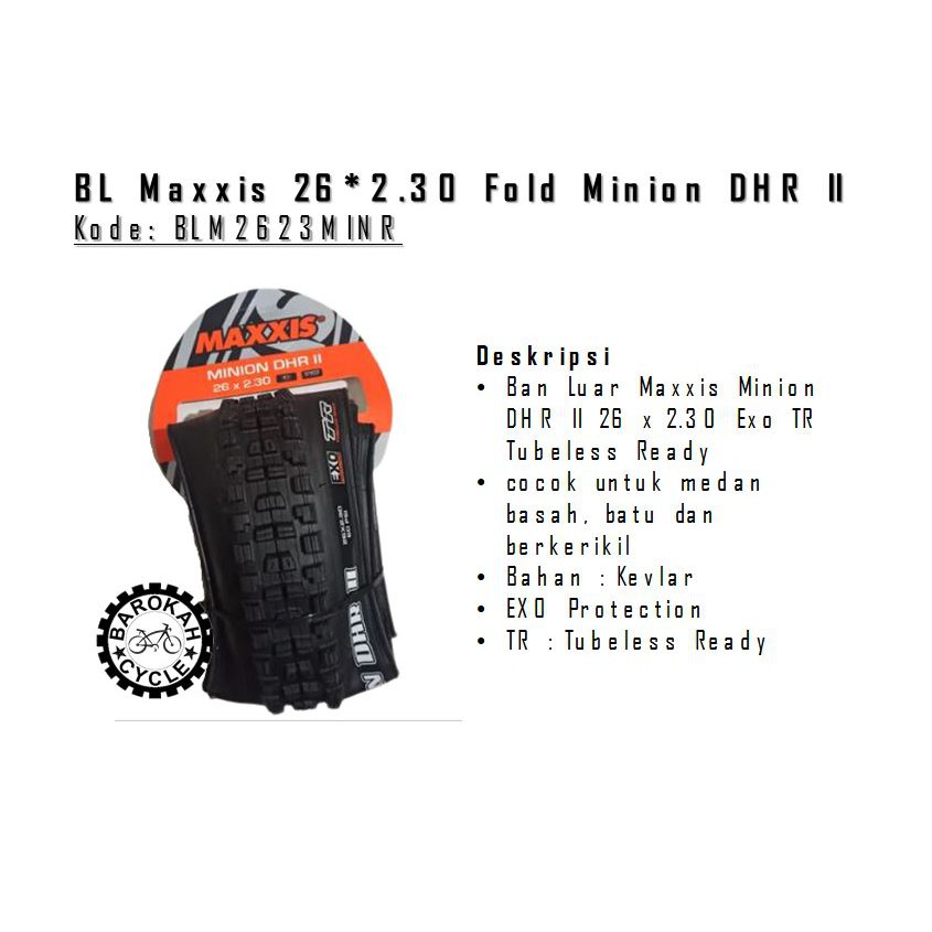 Ban Luar Maxxis 26*2.30 Fold Minion DHR (KHUSUS BATAM)