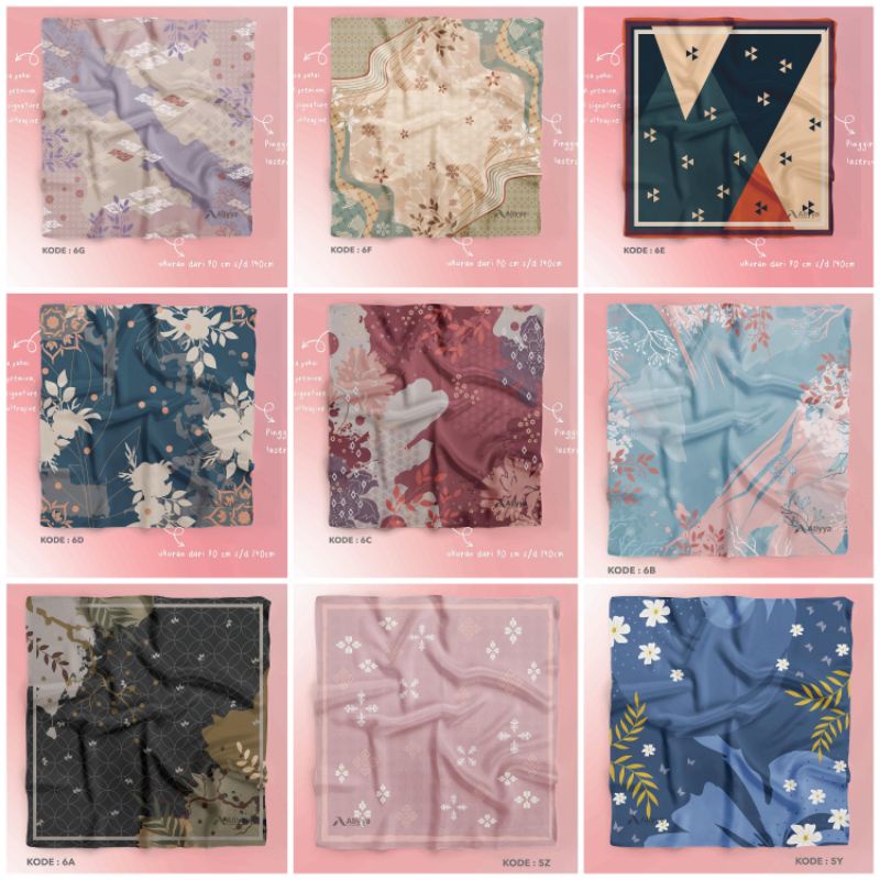Custom nama logo brand sendiri bahan voal signature jilbab hijab scarf kerudung voal motif printing