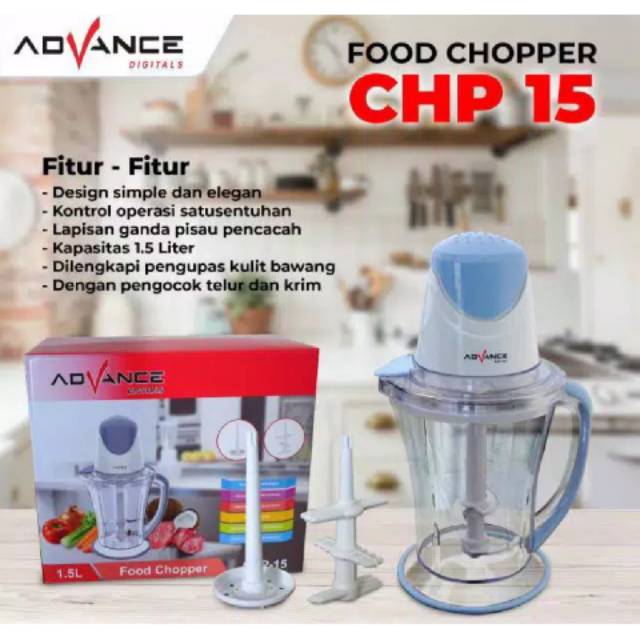 CHOPPER ADVANCE CHP-15 - FOOD CHOPPER ADVANCE 1.5L - CHOPPER MURAH ADVANCE - PENGHALUS DAGING ADVANC