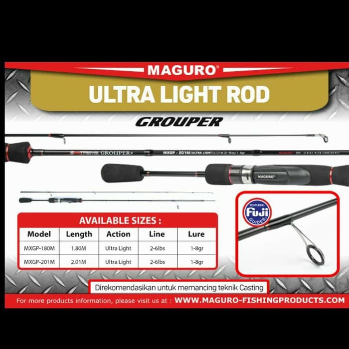 Joran pancing maguro extreme grouper UL 180M 201M - Joran maguro extreme grouper 180 cm 210 cm