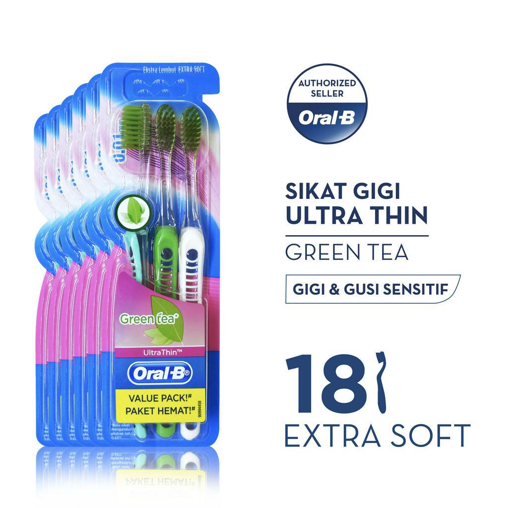 Oral-B Sikat Gigi Ultra Thin Green Tea 3s - Isi 6