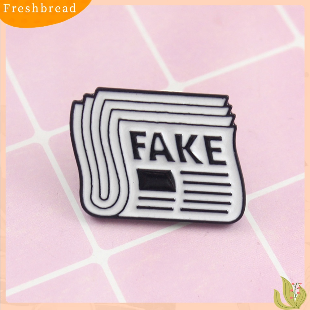 [ TERLARIS]Cartoon Newspaper English Letter Fake Enamel Badge Brooch Pin Clothes Jewelry