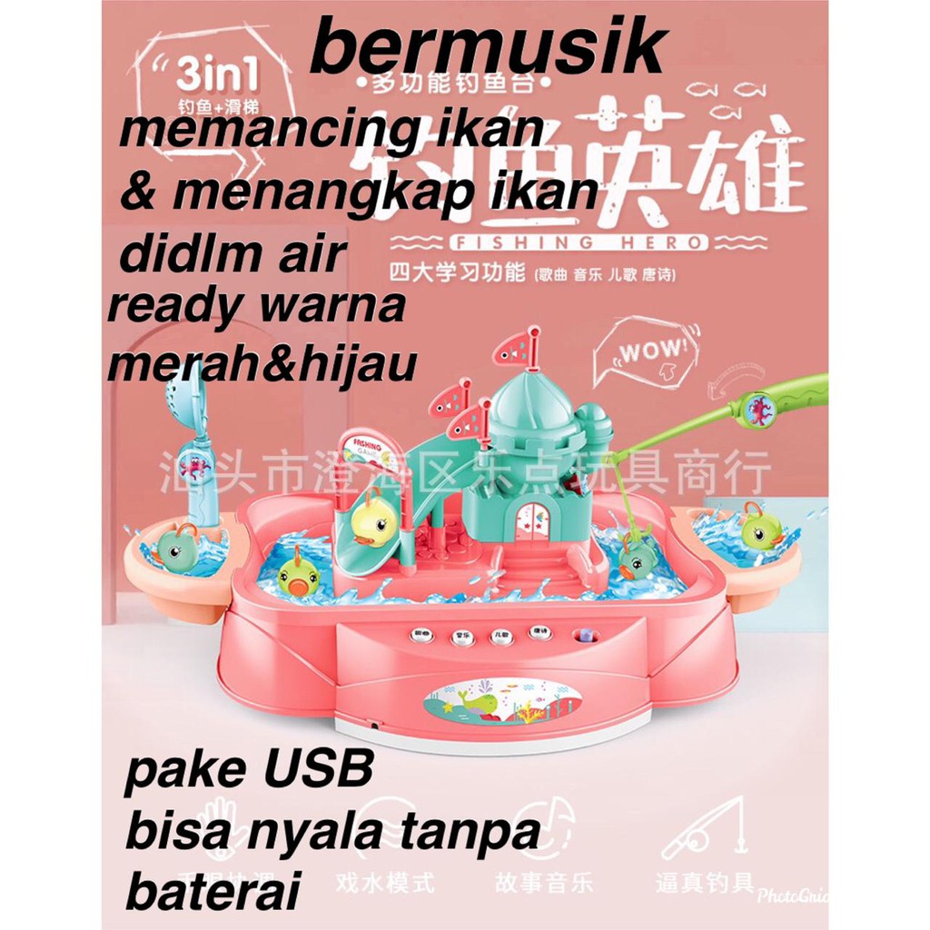 (lolipop) Mainan anak 3IN1  luncuran PAKE USB