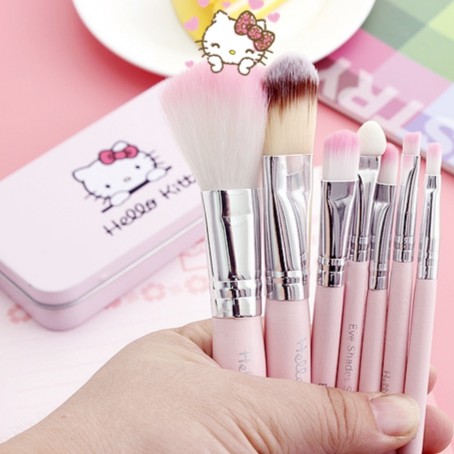 Kuas Make Up Hello Kitty / Kuas Make Up Set 7 In 1 / Kuas Make Up Brush Set