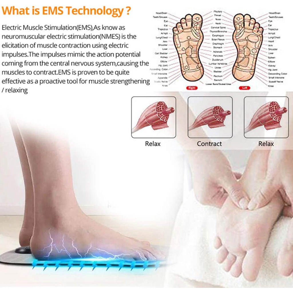 alat pijat telapak kaki elektrik | Pemijat Kaki Elektrik USB Rechargeable Pulse EMS Muscle Mat Massager | alat terapi kaki elektrik | alat pijit elektrik | alat pijit elektrik | alat pijit elektrik