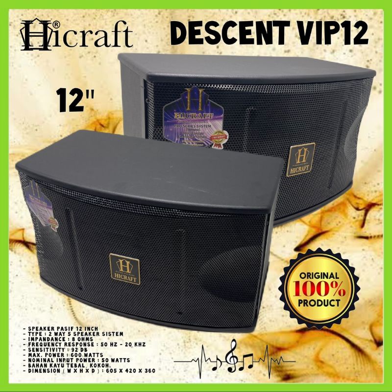 Speaker Sound Karaoke 12 Inch HICRAFT Descent Vip 12, Speaker 2 Unit