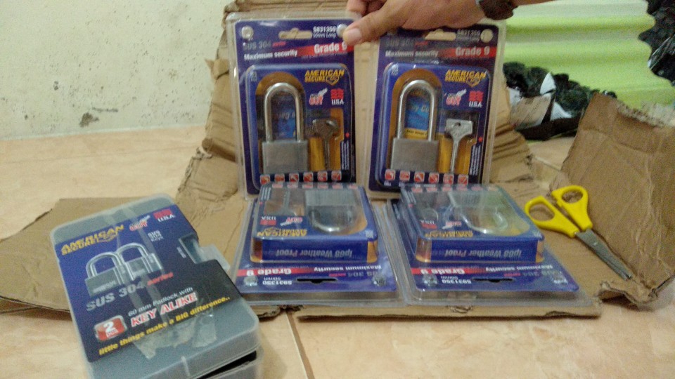 Gembok 60mm Pendek Isi 2 American Secure Original Anti Cut Mgj