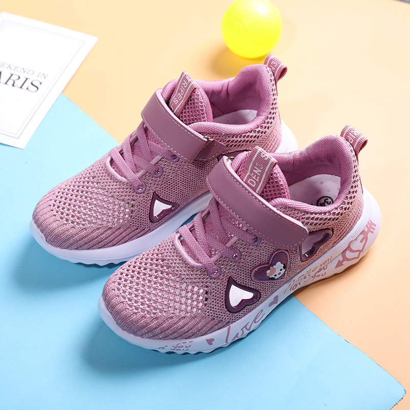 Sepatu anak perempuan Sepatu Sneakers Bahan Mesh Breathable untuk Sepatu anak