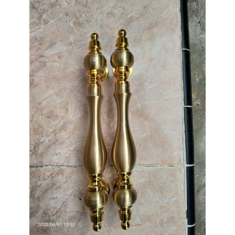 handle pintu rumah kuningan 35 cm gold