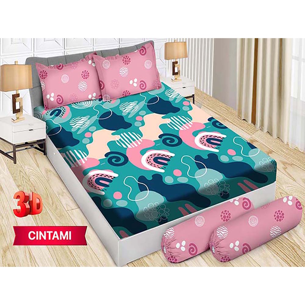 Sprei Bonita 3D Bantal 4 King 180x200 cm Motif Cintami