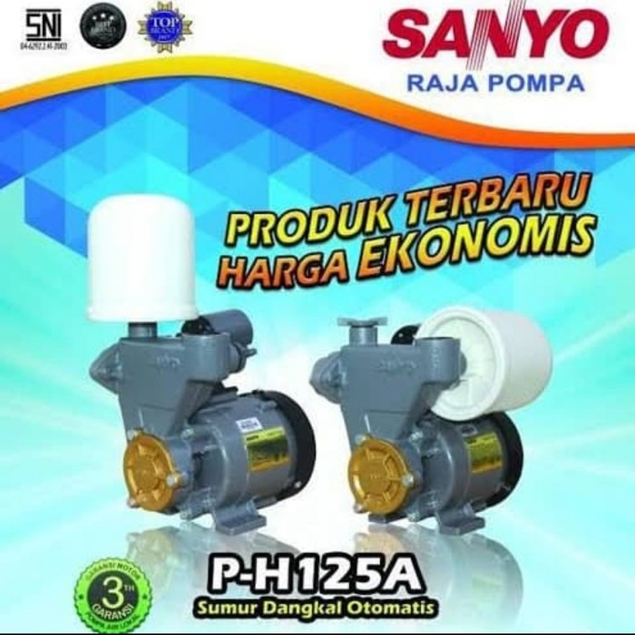 SANYO P-H125A-S / PH125AS Mesin Pompa Air Sumur OTOMATIS Horizontal &amp; Vertikal