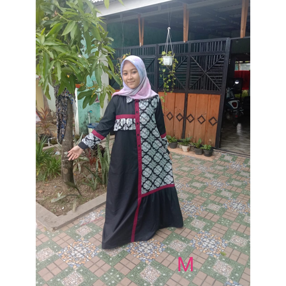 gamis terbaru kombinasi Truntum, Ori GAMIS BATIK KOMBINASI TERBARU MODERN WANITA Gamis Remaja Gamis 