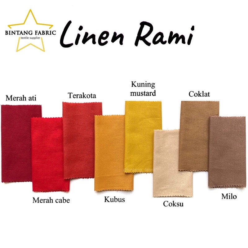 Bahan Bintang Fabric Kain Katun Linen Rami 1 meter