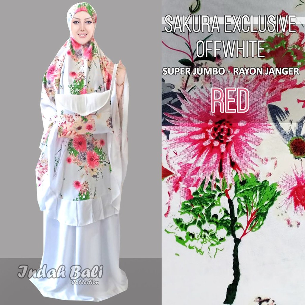 PROMO Mukena Bali Sakura Exlusive Off White