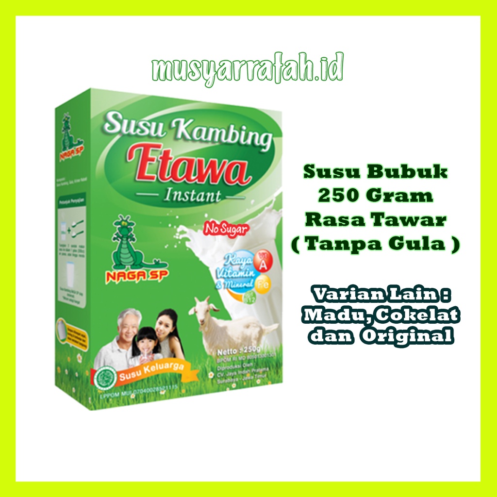 

susu kambing etawa Bubuk kemasan 250 g gram tanpa gula no sugar rasa tawar