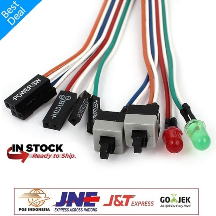 Kabel Tombol Power Switch Front Panel Led Button Komputer Cpu
