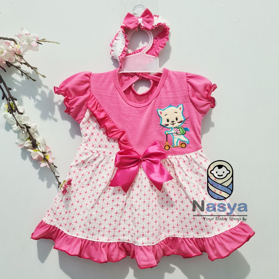 [P-001] Baju Bayi (0-6 bulan) / Dress Bayi Perempuan Motif Animal - Planet Kids (Planet Kid)