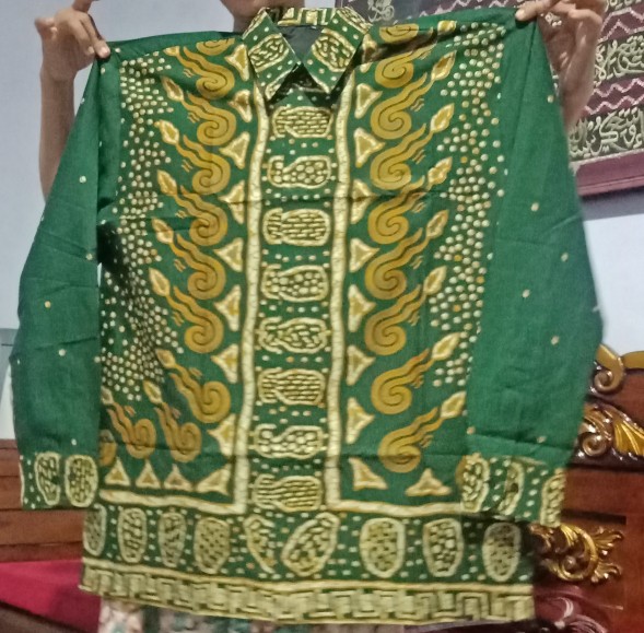 Modang Hijau Kemeja Batik Pria Regular Fit Full Furing Bahan Katun Halus Primisima