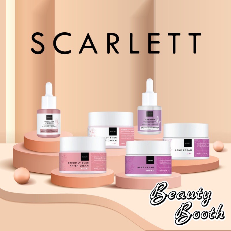 SCARLET WHITENING GLOWTENING | SERUM ACNE | BRIGHTLY EVER After | SCARLETT Day Night Cream Retinol Niacinamide Beta Glucan Phyto Extract