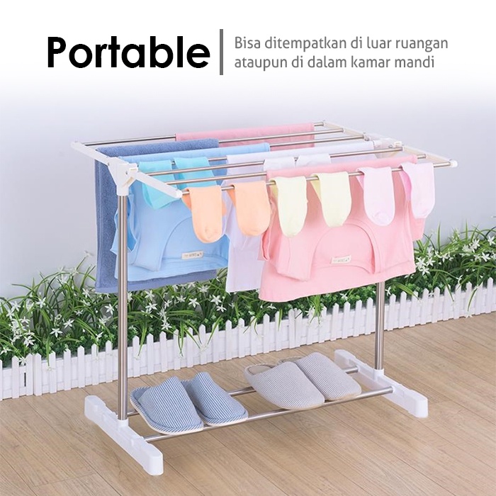 Lodoestar - Rak Gantungan Handuk Jemuran Pakaian Towel Stand Hanger Kualitas Terbaik  X8