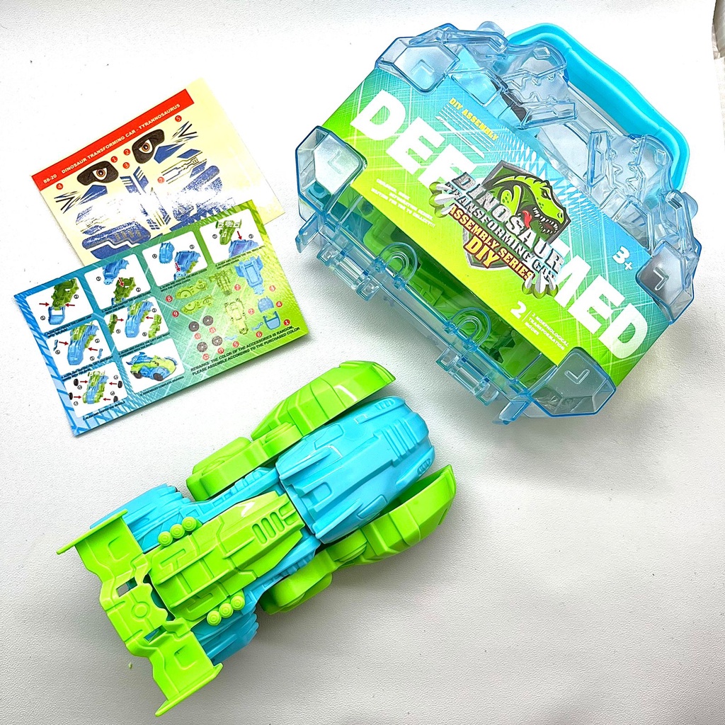 MAINAN RAKIT MOBIL ROBOT TRANSFORMERS DINO DINOSAURUS MOBIL MOBILAN MAINAN EDUKASI ANAK DIY PREMIUM