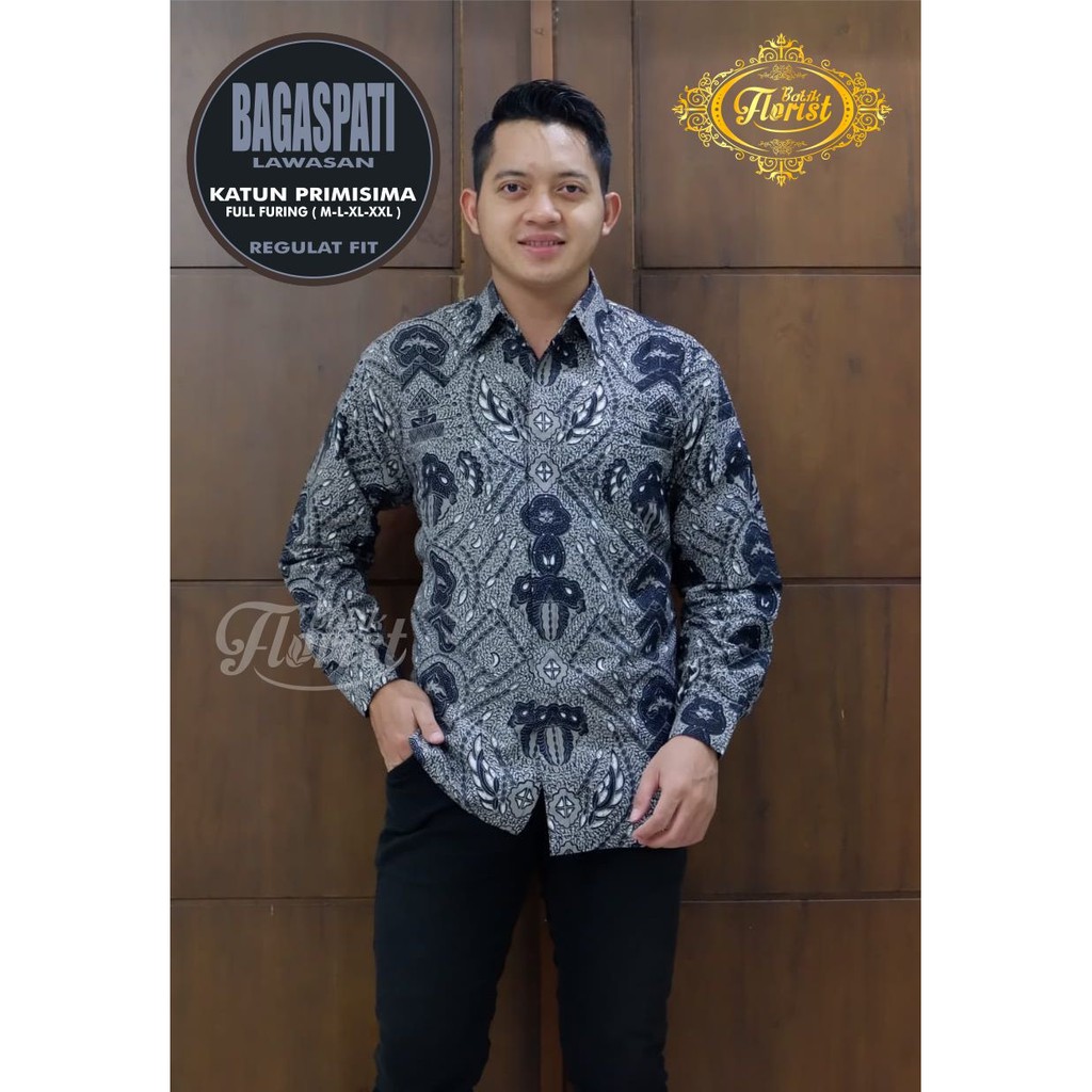 BAGASPATI LAWASAN Kemeja Batik Pria Full Furing Katun Primisima