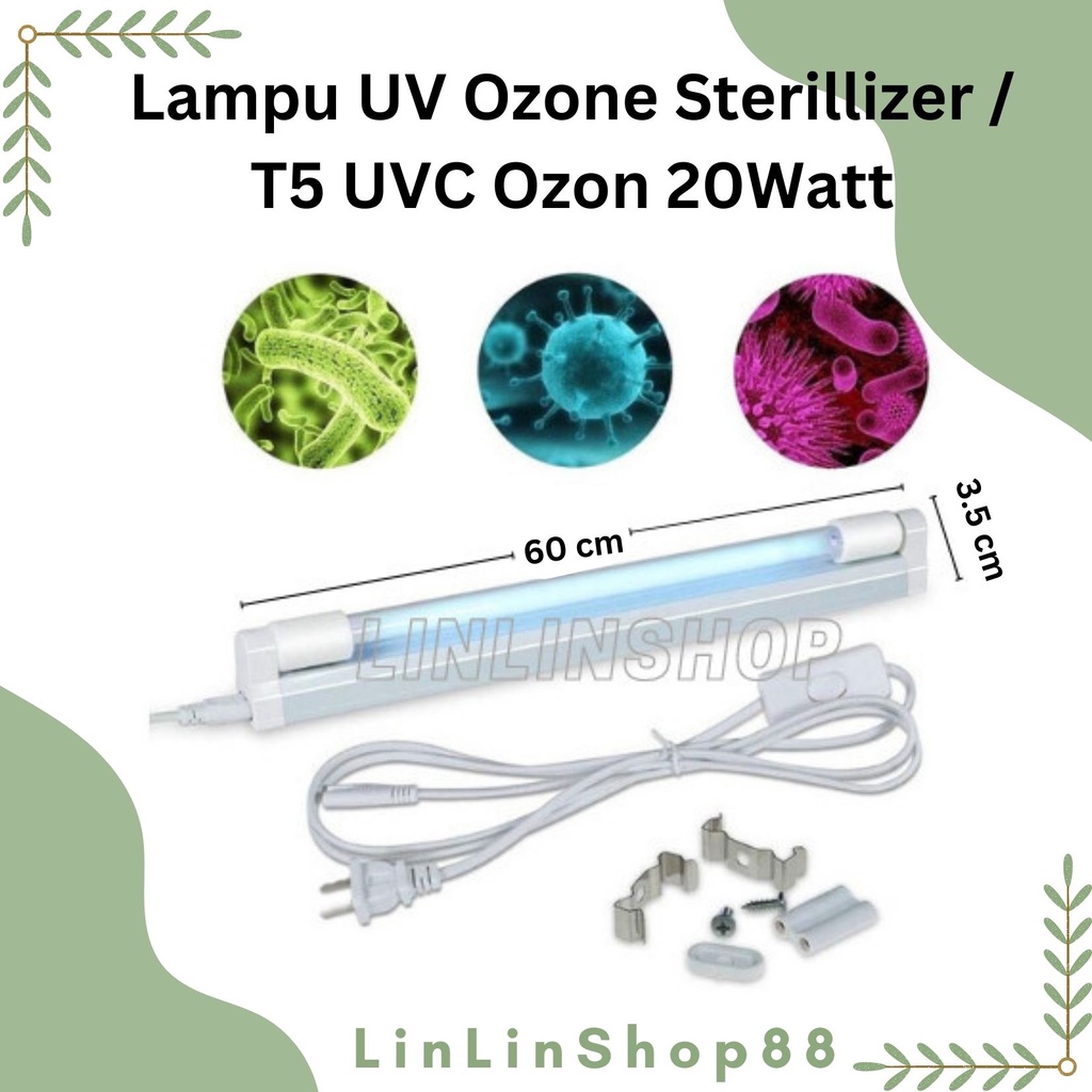 Lampu UV Sterilizer T5 20Watt Germicidal Lampu UV PEMBUNUH KUMAN