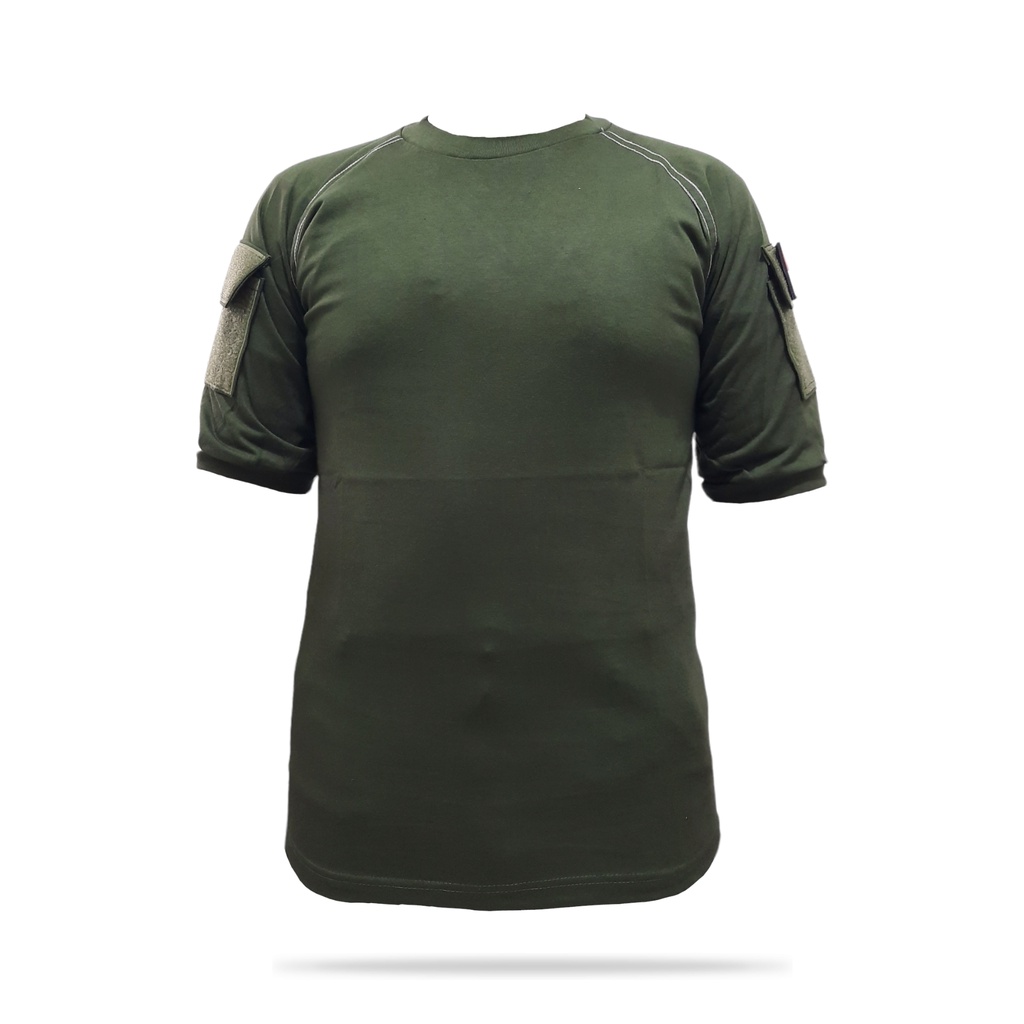 Kaos Tactical Pendek Polos Krem Milo, Abu, Hijau Army Katun Combed 20s