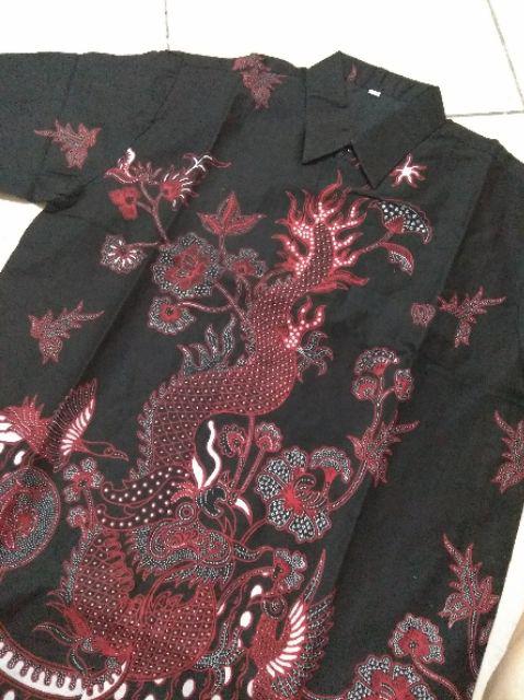 Warmadewa Redpen Rajasakti Kemeja Batik Pria Eksklusif Lengan Pendek Katun Sragenan Berfuring