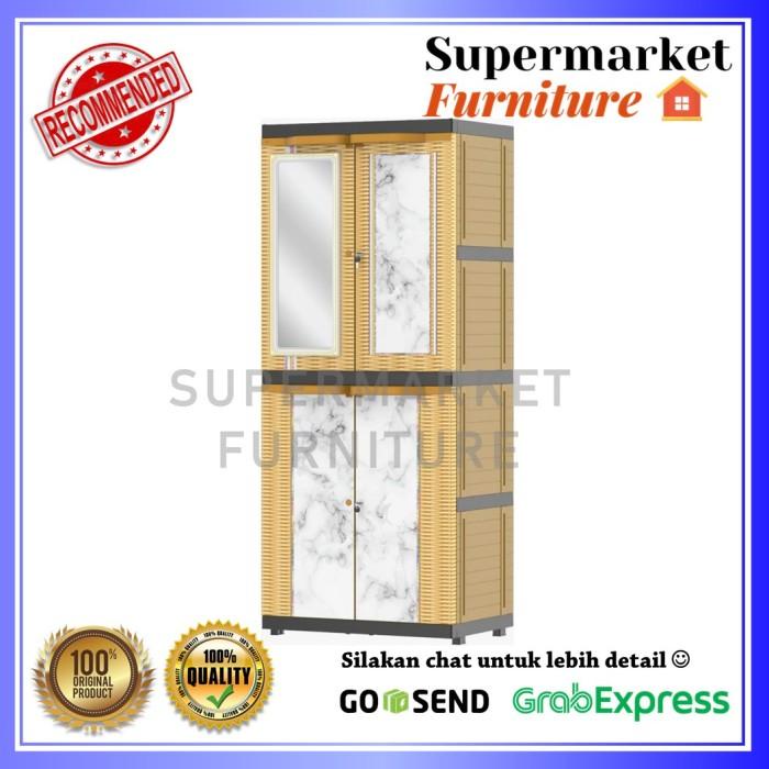 TERBARU LEMARI PAKAIAN PLASTIK NAIBA MSC 9224 JERSEY/ MIRROR JERSEY