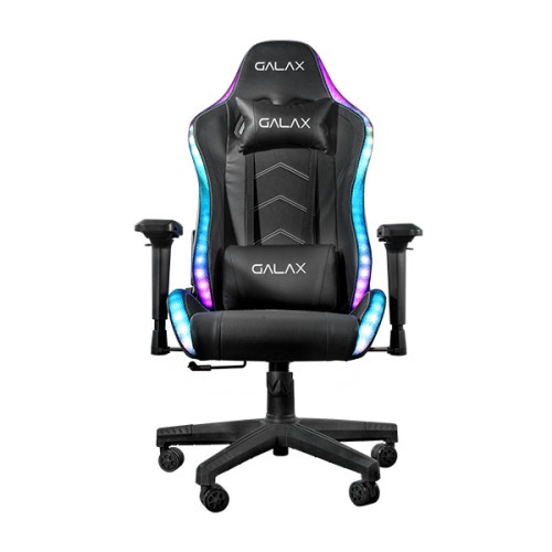 GALAX Gaming Chair GC-01 Black - RGB Effect - Lumbar Pillow - Ergonomic Support System