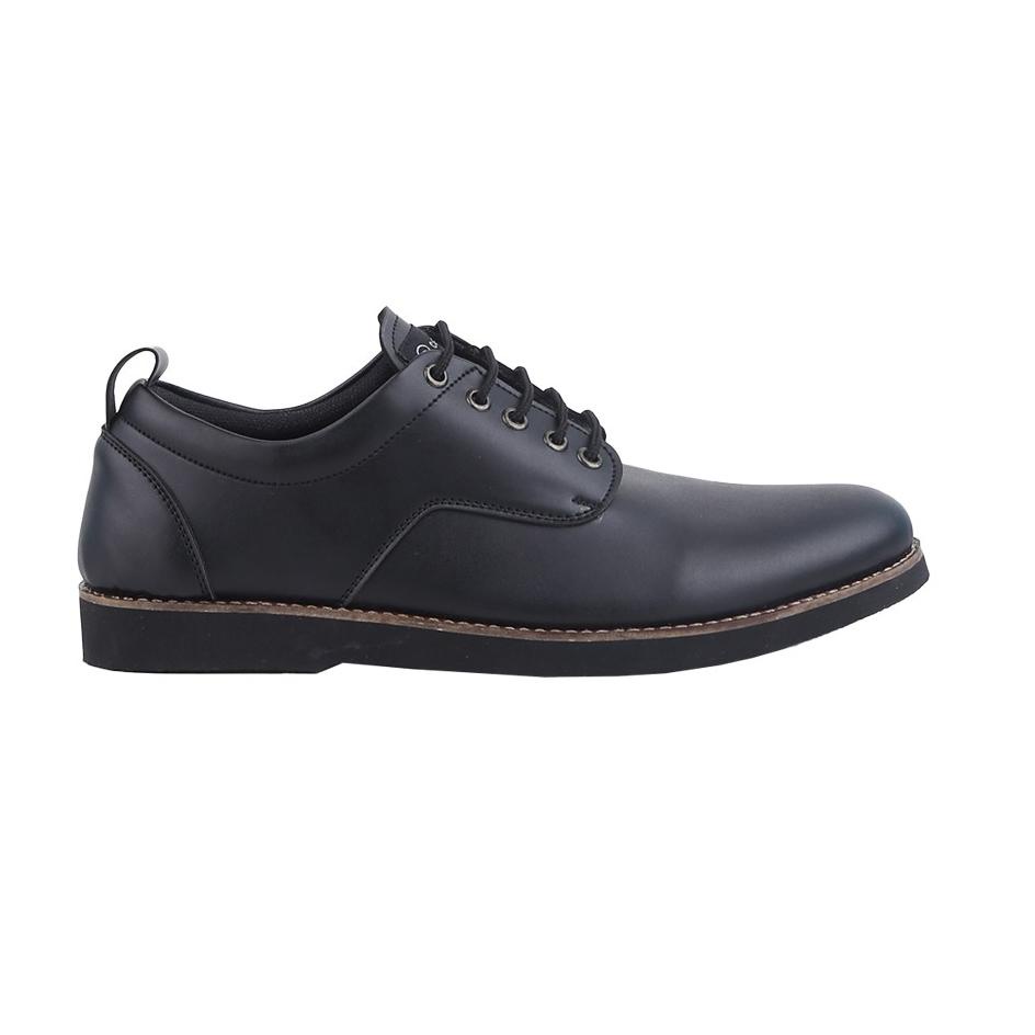 (MURAH) [Gratis Strap Masker] Capilari - XCY 403 Sepatu Casual Formal Kulit Pria Formal Black Warna 