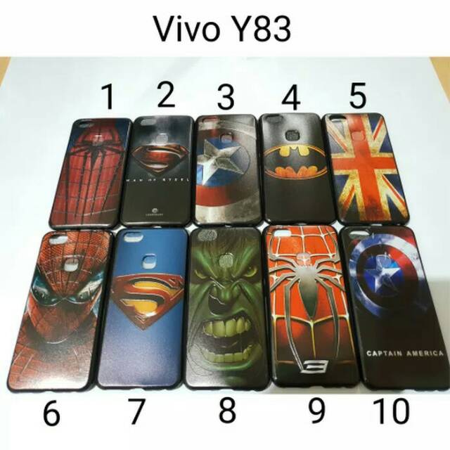 Case Hitam Karakter For Vivo Y83/ Softcase Hitam Vivo Y83