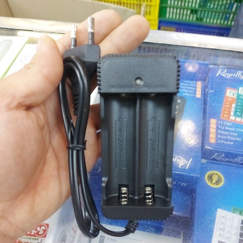 Cas Baterai 18650 Isi 2 Slot Kabel Cas Batre 18650 Battery Desktop Charger 18650