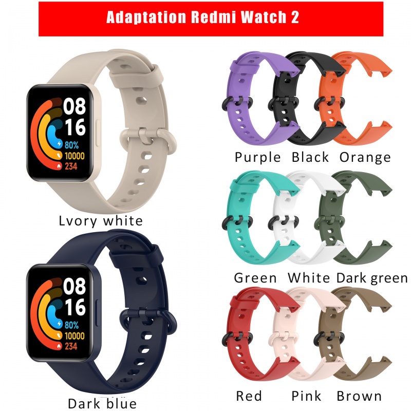 For Redmi Watch 2 Lite Strap TPU Watchband Waterproof Sport Strap Polos Warna untuk Mi Watch Lite da