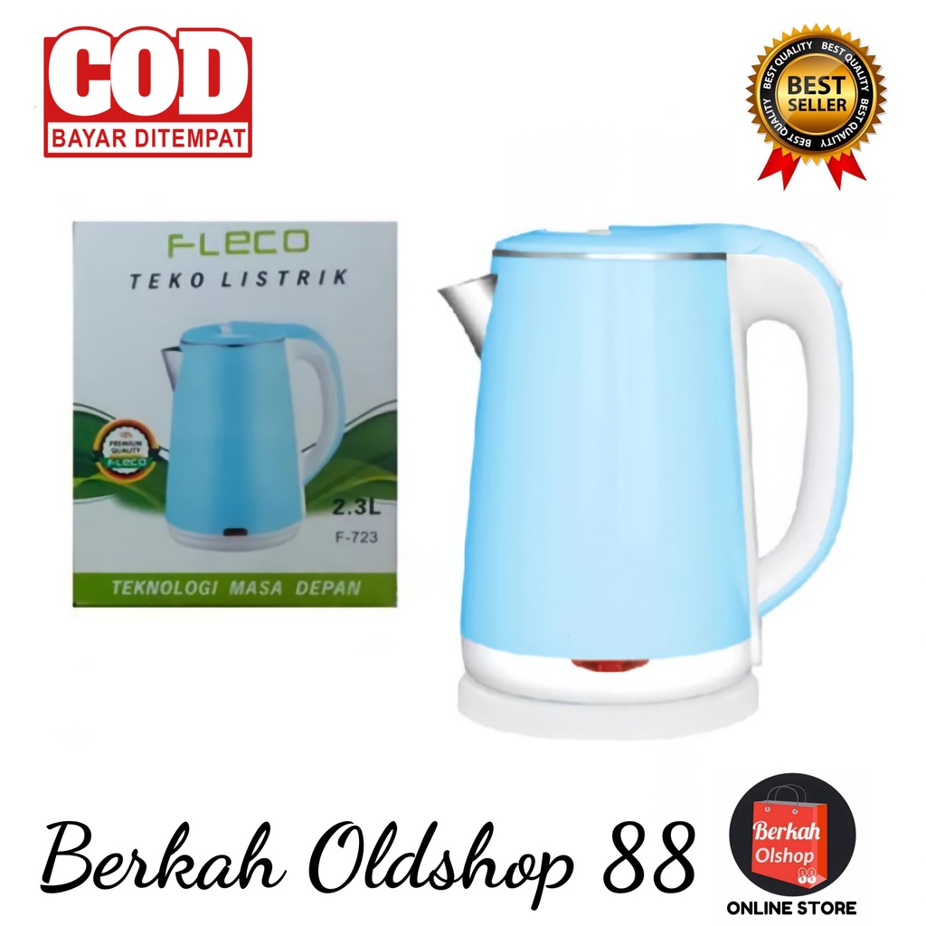 Berkah Oldshop 88 - Teko Listrik Stainless Steel Pemanas Air Kettle Electric Kapasitas 2.3L 600 Watt