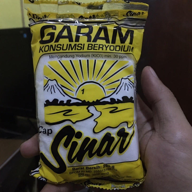 

garam konsumsi beryodium (KIO3) min 30 ppm berat 250 gram