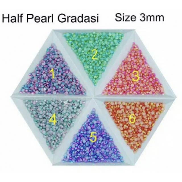 Half Pearl Gradasi / Mutiara Belah 3 mm