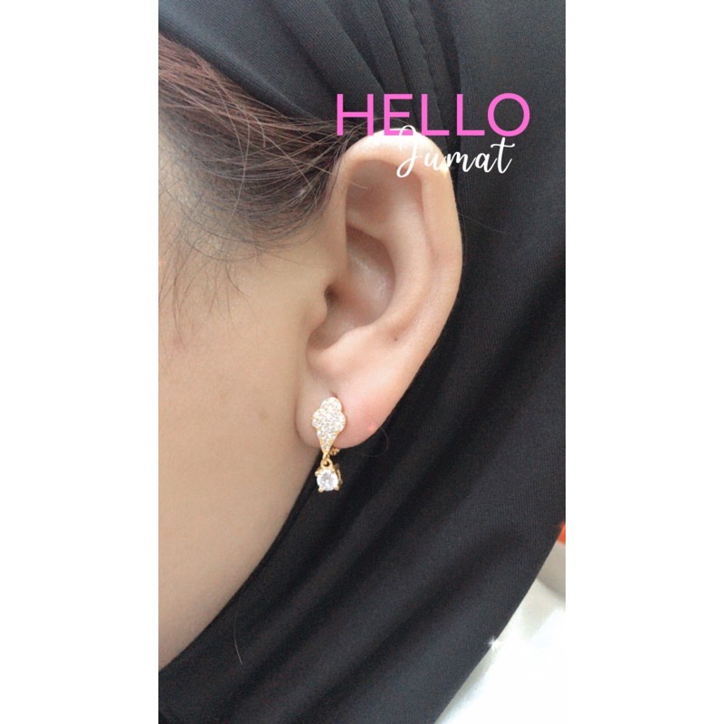 Anting anting perak 925 Asli Edisi gold