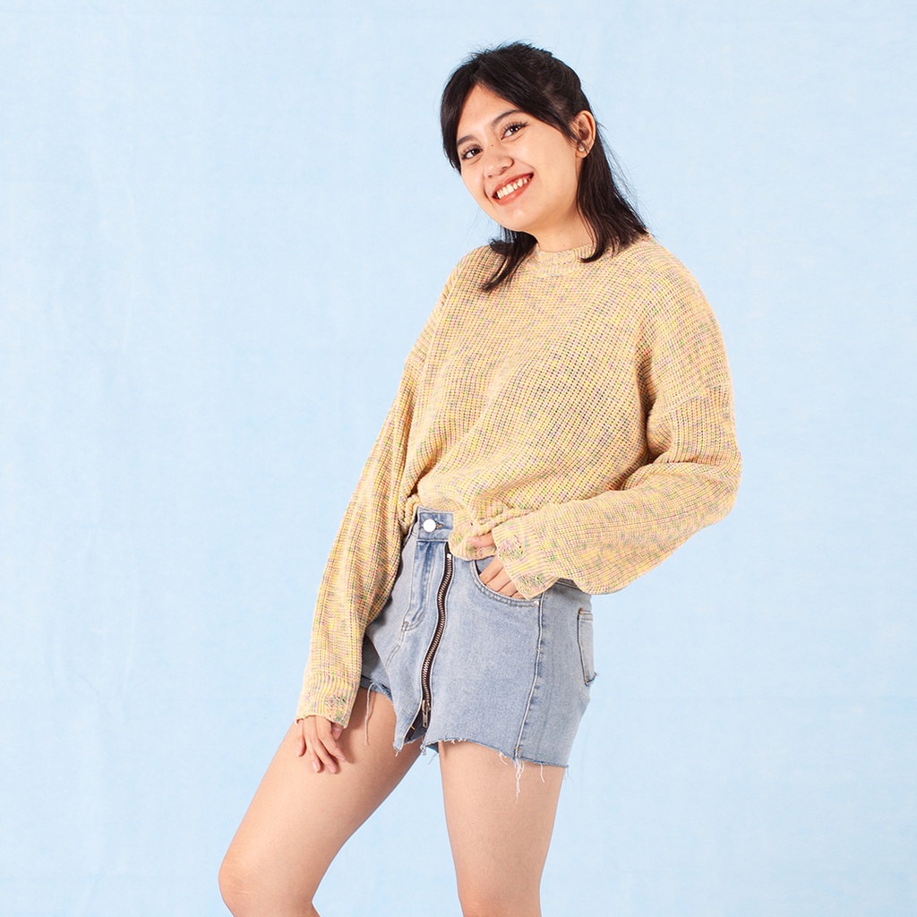 Yesyou Serendipty Candy Yellow Oversized Knitwear