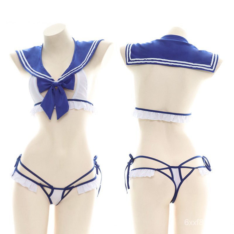 Sexy Lingerie Sailor Cosplay Costumes Moon School Girl Erotic Top and Panty for Women Student Unifor