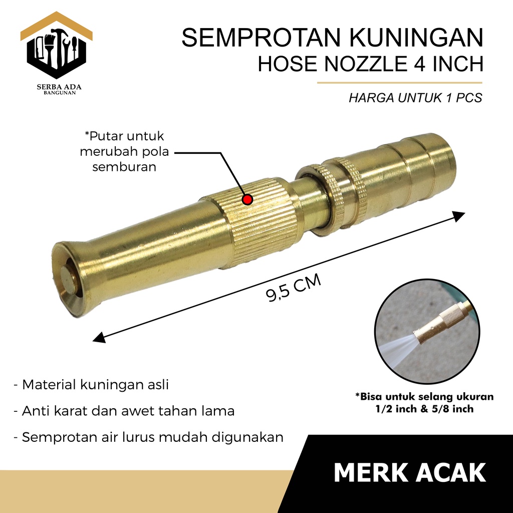 semprotan air lurus kuningan /  semprotan taman / alat cuci motor NOOZLE ANTI KARAT / tanaman bunga high quality