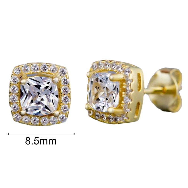Fancyqube Anting Stud 925 Silver Cubic Zircon Gaya Elegan Untuk Hadiah Pernikahan Wanita