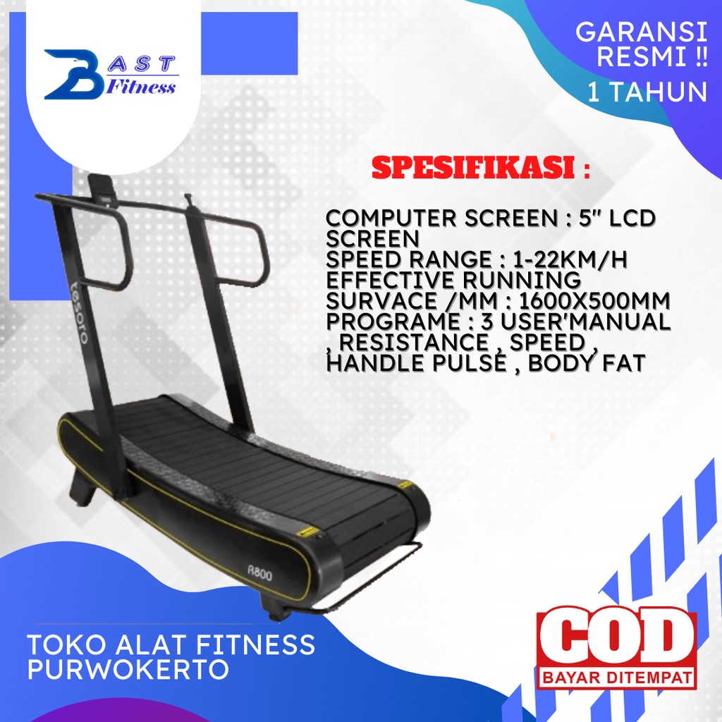 Treadmill Manual Komersil Curve Alat Olahraga Lari Purwokerto
