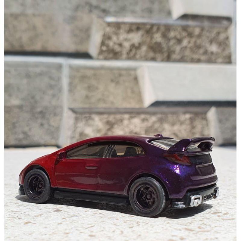 Hot Wheels 2016 Civic Type R Custom Repaint 3 Colors Ban Karet Detailing HW Hotwheels