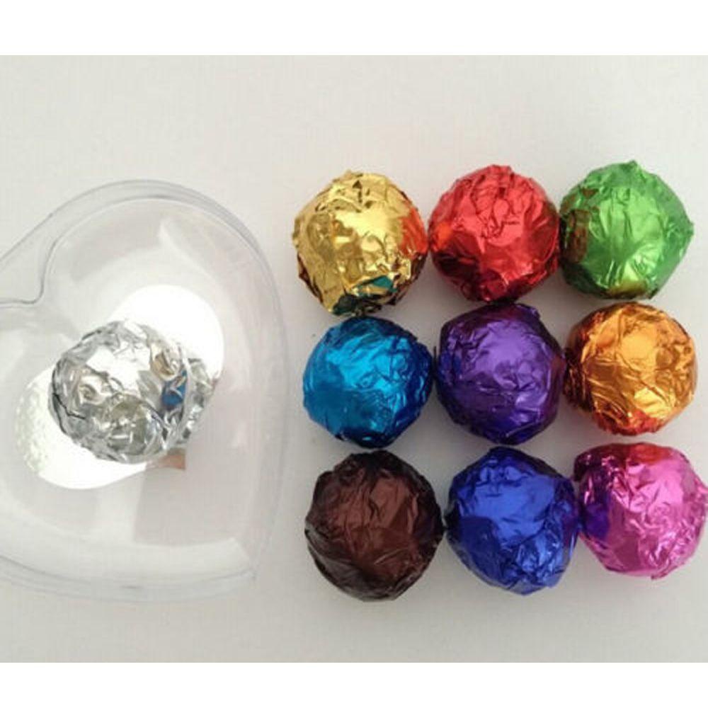 R-flower 100pcs/Lot 3.15 &quot;x 3.15&quot; Aluminium Foil Bening Muti-Warna Tin Makanan Coklat